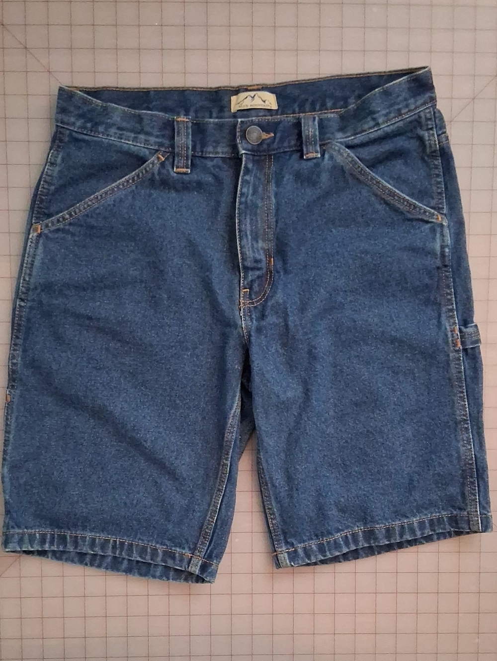 Men's Blue Denim Shorts - Classic Workwear Style Size 38